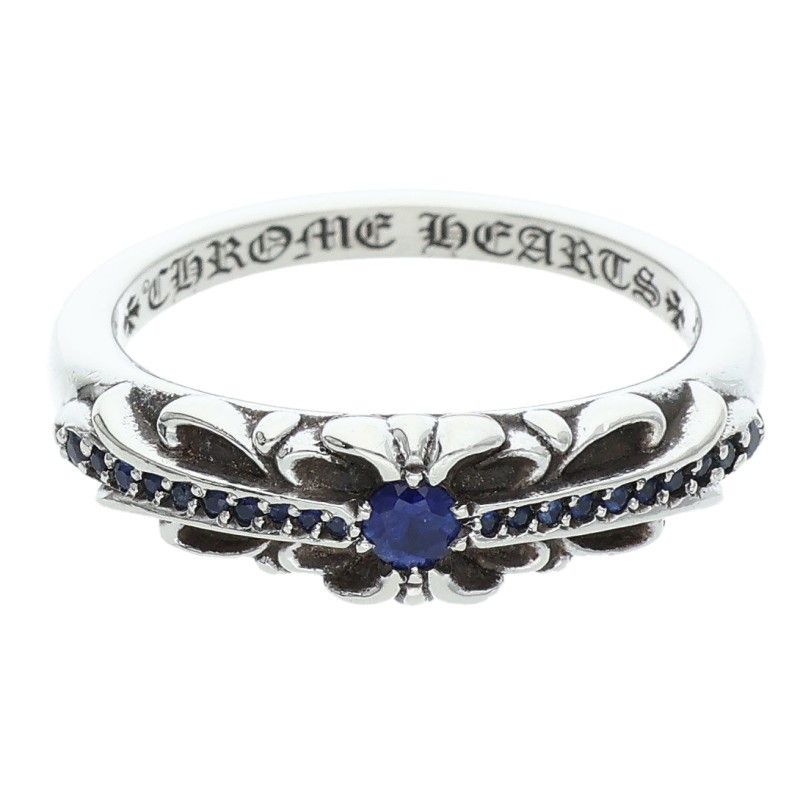 クロムハーツ BABYCLSC BLUE P SAP PAVEブルーサファイヤリング メンズ 18号