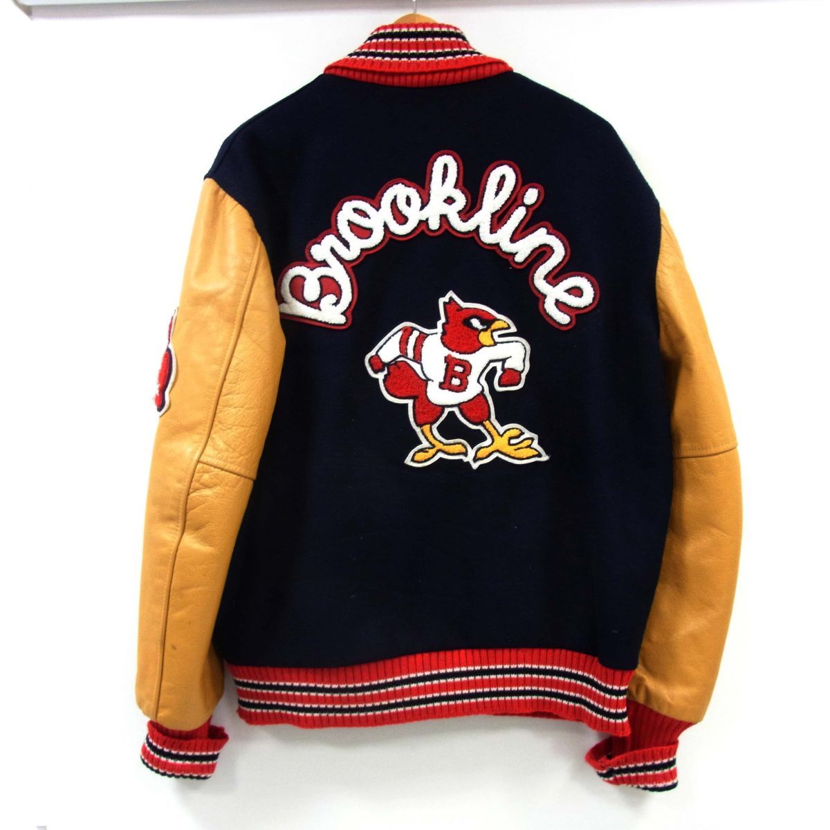 激 200着 定価71 400円 Champion チャンピオン 復刻 袖革スタジャン アワードジャケット メンズ