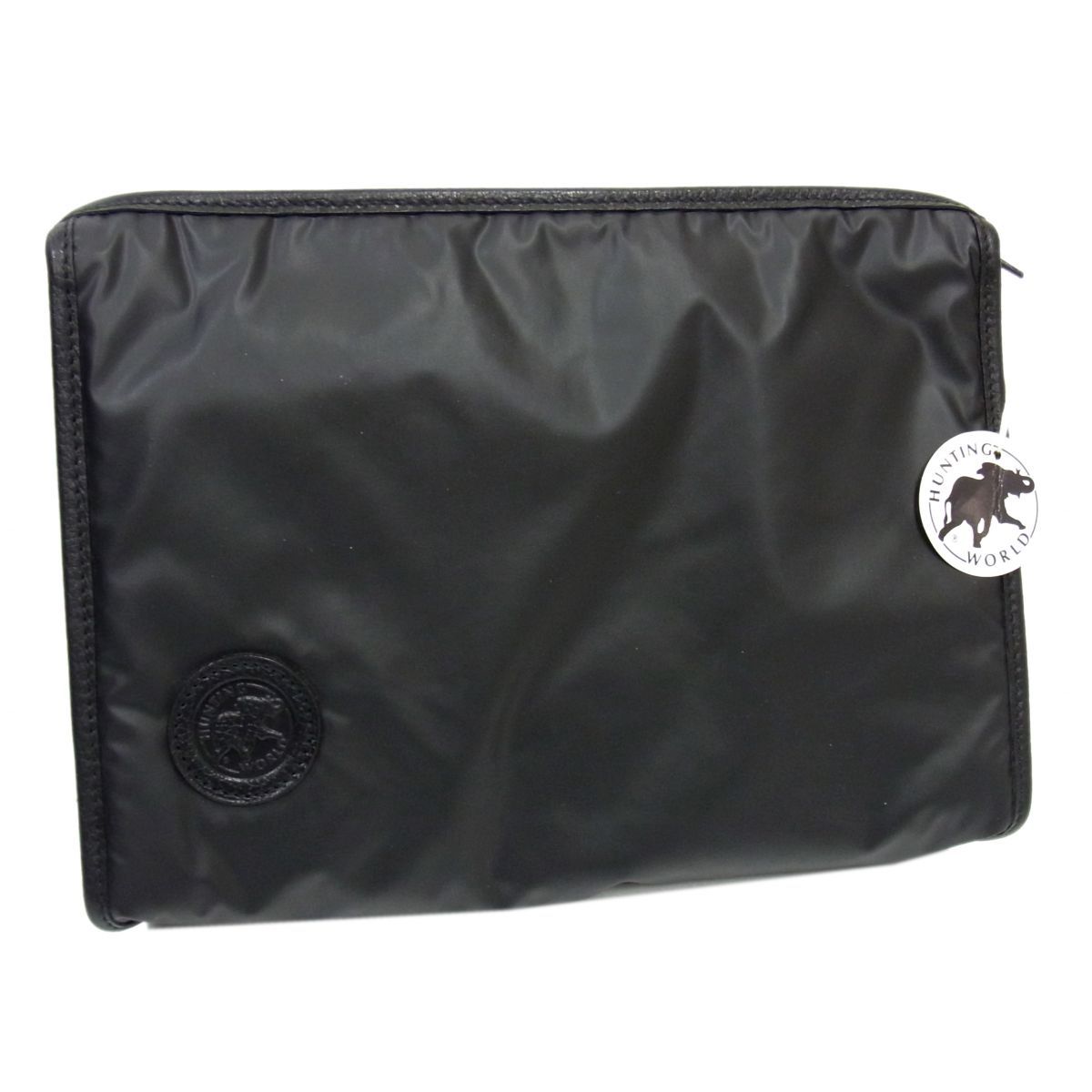 HUNTING WORLD バチュークロス セカンドバッグ ドキュメントバッグ ブラック ハンティングワールド ユニセックス イタリア製