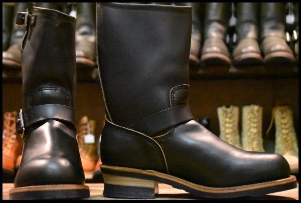 8D DEAD PT91プリント レッドウィング 2268 エンジニア 黒 ブラッククローム スチールトゥ プルオン ブーツ redwing HOPESMORE GP199