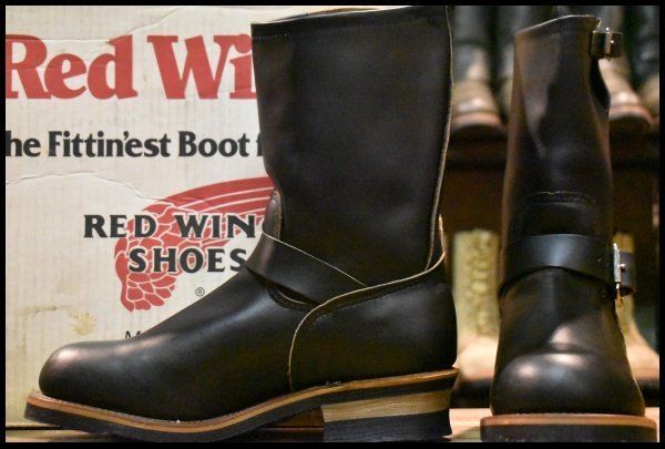 8D DEAD PT91プリント レッドウィング 2268 エンジニア 黒 ブラッククローム スチールトゥ プルオン ブーツ redwing HOPESMORE GP199