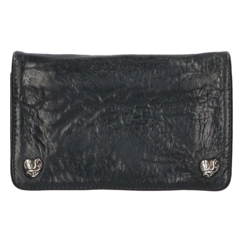 クロムハーツ 1 ZIP 1ジップ ハートボタンレザー財布 メンズ