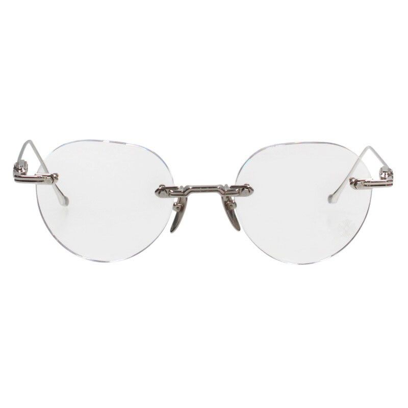 クロムハーツ サイドフローラルテンプルリムレス眼鏡 メンズ 49 20-148