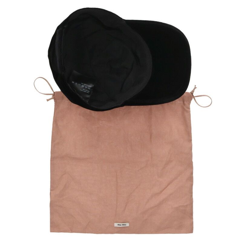  ミュウミュウ 5 HC 179 ロゴ刺繍ベロア帽子 メンズ S その他 帽子