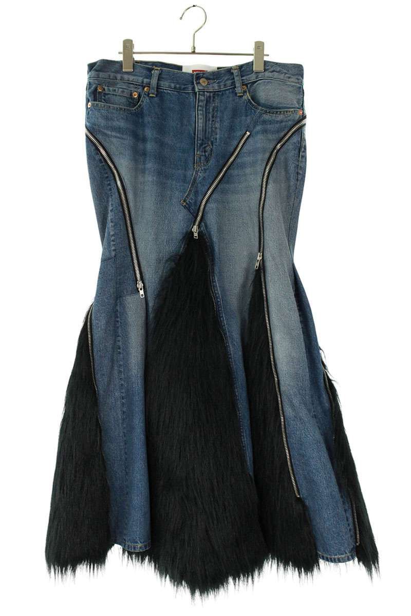 コムデギャルソンジュンヤワタナベ ×リーバイス LEVI S JP-S201 フェイクファージップディテールスカート レディース L