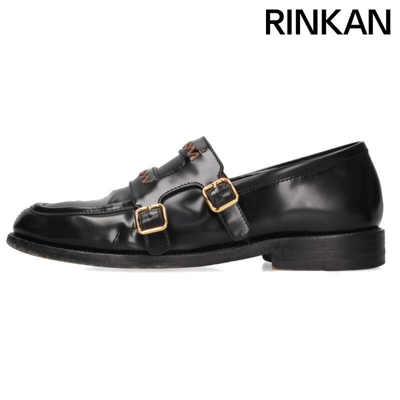 マルニ PS679 00N99 ダブルバックル付きレザーローファー レディース 39