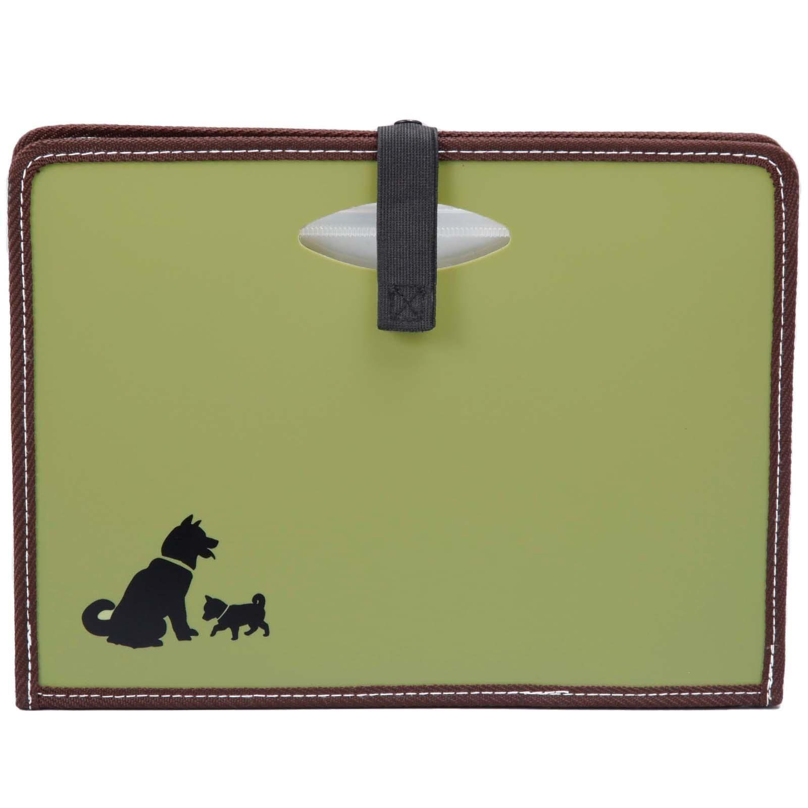 コモライフ 大容量 ドキュメントボックス わんこ柄 13ポケット A 4 蛇腹 ファイル ボックス 書類 収納 整理