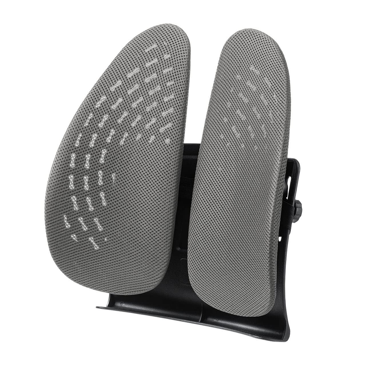 サンワダイレクト ランバーサポート 背もたれ 椅子 車 メッシュ エルゴノミクス形状 姿勢矯正 グレー 150