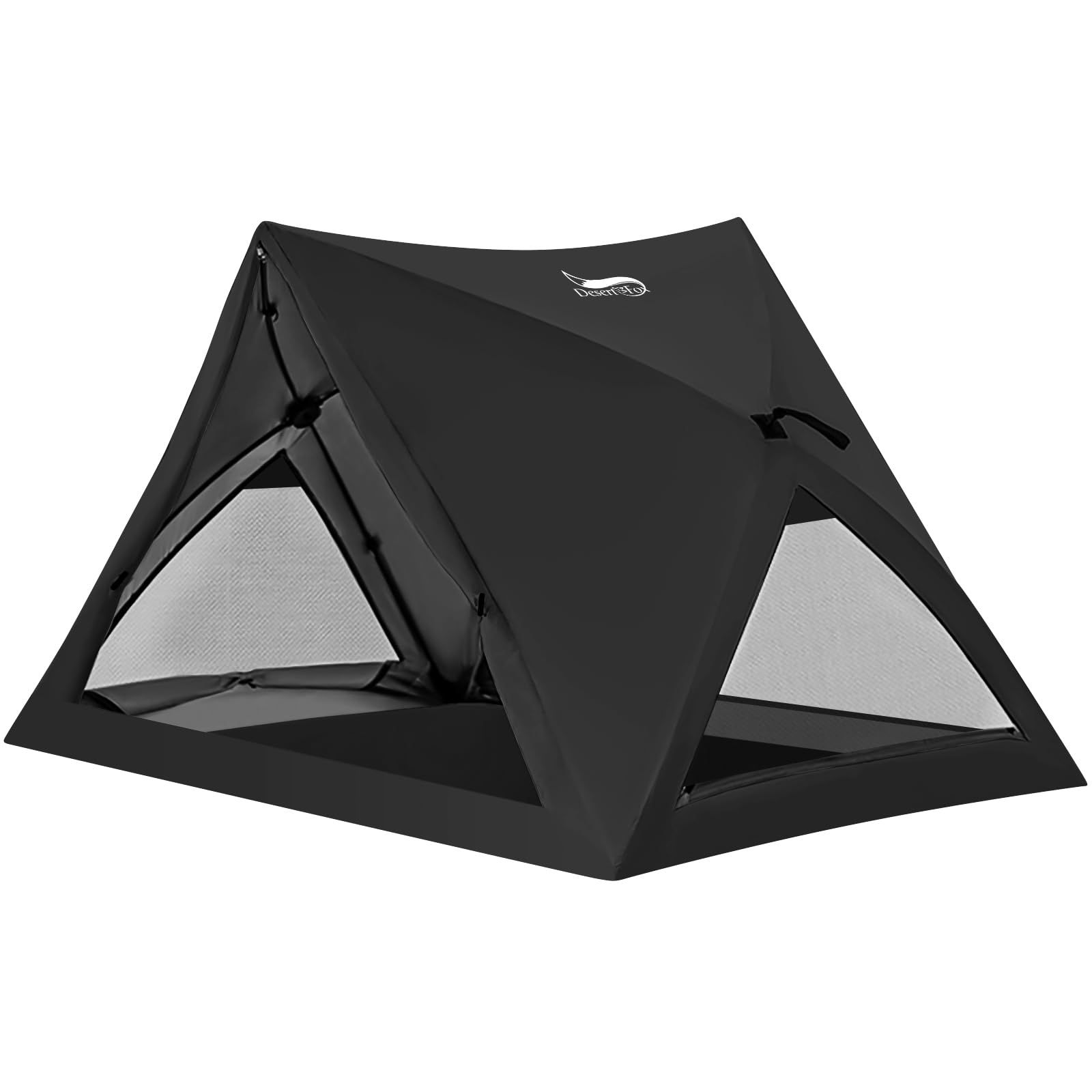 DesertFox テント ワンタッチ 1-2人用 3秒で組み立て 収納 4000mm耐水圧 テント キャンプテント コンパクト軽量 撥水加工素材 自立式 二重層構造 4シーズン 簡単設営 向け UVカット 通気防風防雨 収納袋付きSJ