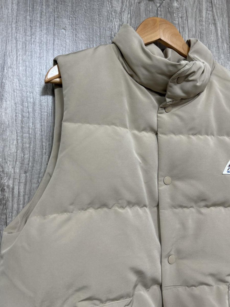 GEVACO タッサー ダウンベスト size40 ベージュ メンズ
