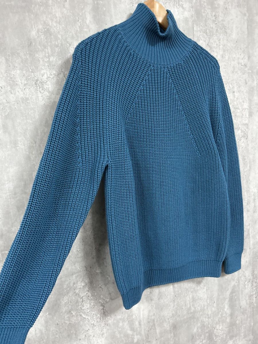 BATONER バトナー ウール100％ タートルネック ニット セーター size 2 青 レディース
