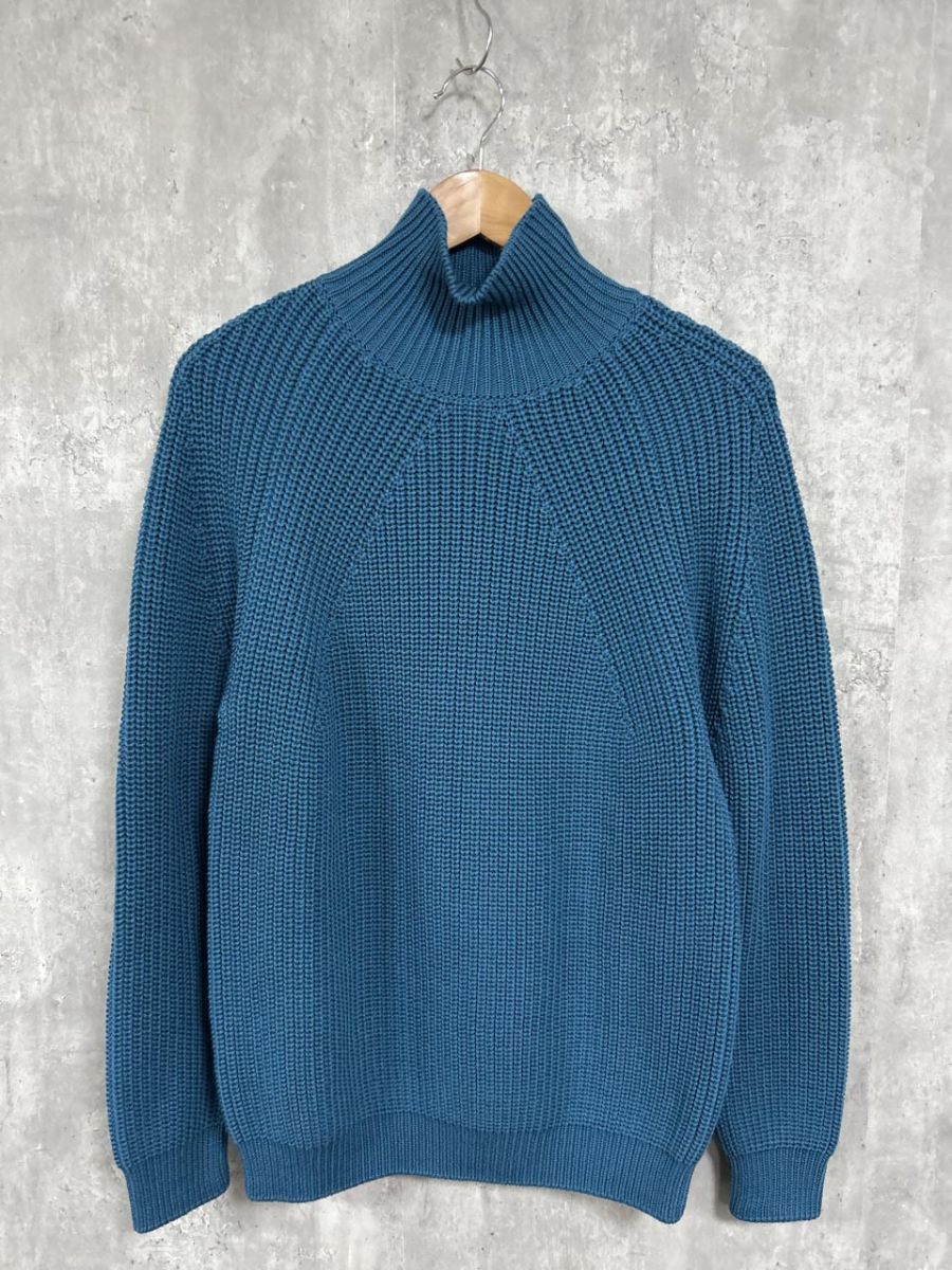 BATONER バトナー ウール100％ タートルネック ニット セーター size2 青 レディース