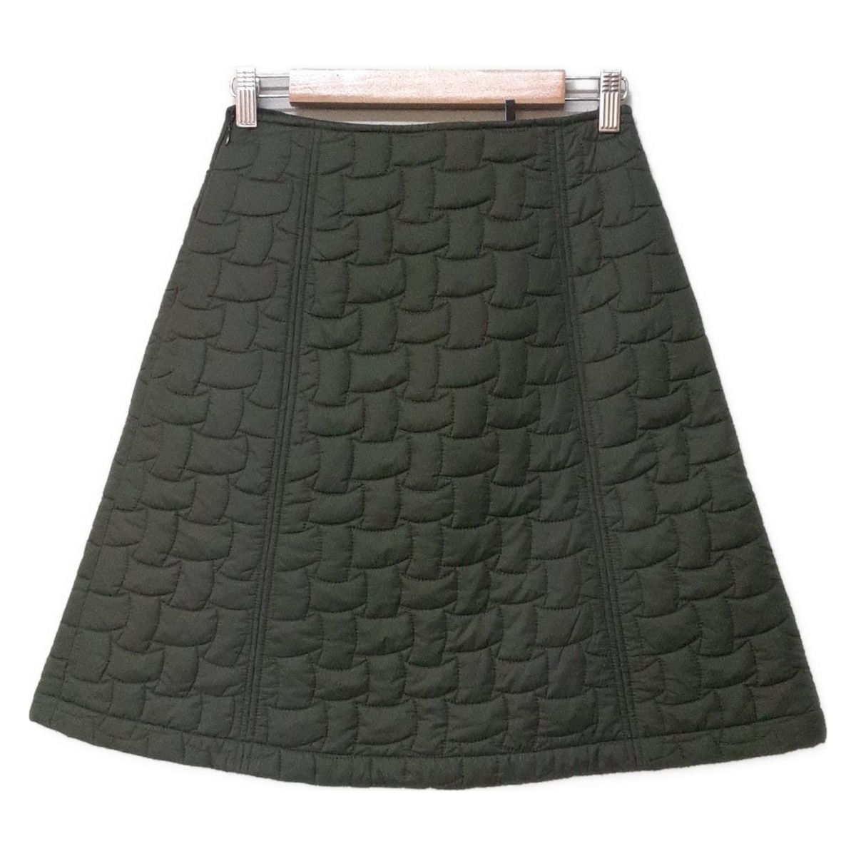 JILSANDER ジルサンダー スカート サイズ32 XS レディース - JDD103C ダークグリーン ひざ丈 キルティング 中綿