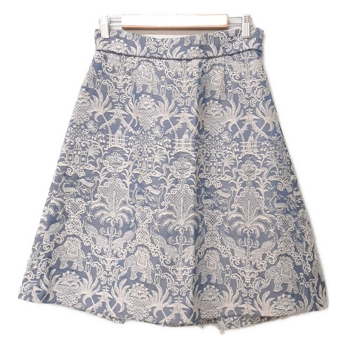 KEITA MARUYAMA ケイタマルヤマ スカート サイズ2 M レディース - ネイビー×アイボリー ひざ丈 花柄