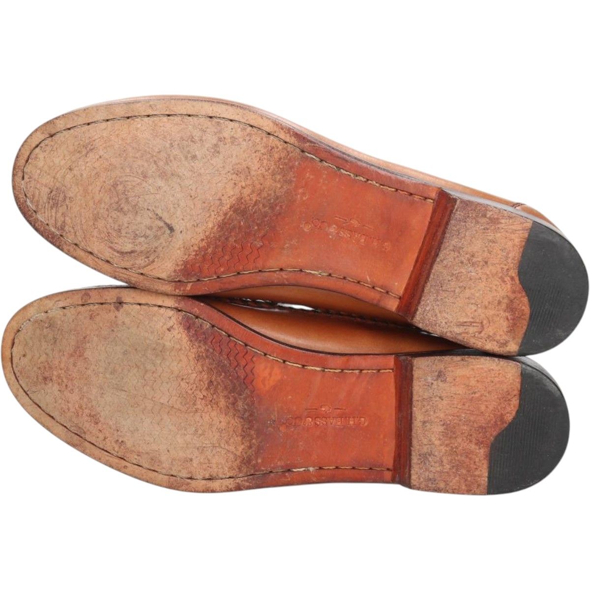 編み込み タッセルローファー