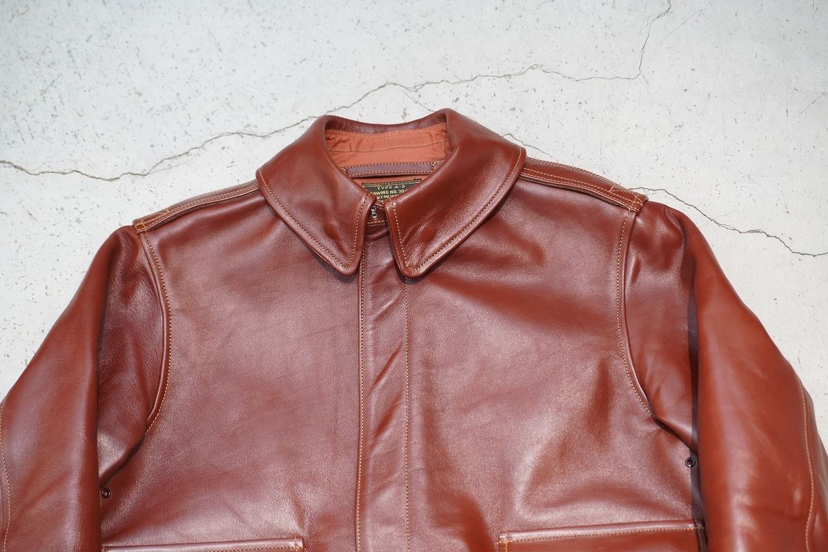 正規 24AW Buzz Rickson s バズリクソンズ A-2 ホース レザー ジャケット BR80595 ラセット ブラウン 36赤茶本物1031P