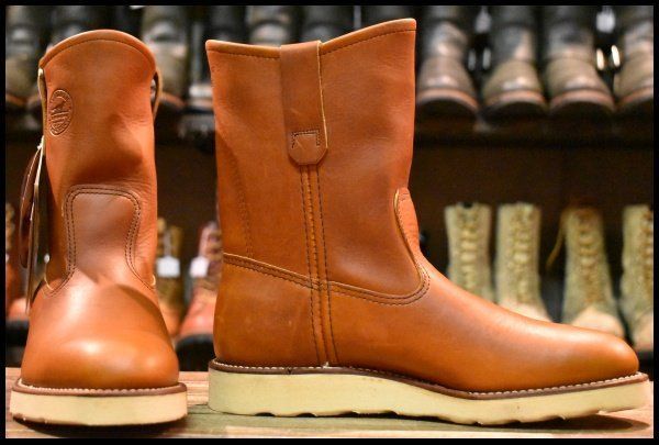 6.5E DEAD 緑犬タグ 犬刻印 97年 レッドウィング 866 ペコス 茶 オロイジナル ブラウン プルオン ブーツ redwing pecos HOPESMORE GP204