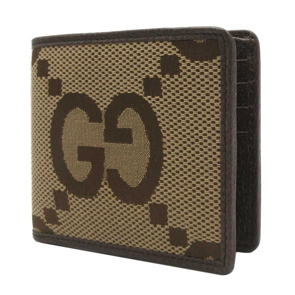 グッチ 財布 二つ折り財布 小銭入れ無し GUCCI JUMBO GG ジャンボGG キャンバス 699308 UKMBG 2572 ベージュ系×ブラウン系 ブティックライン メンズ