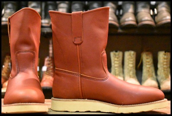 7.5D DEAD 緑犬タグ 95年 レッドウィング 866 ペコス オロラセット 赤茶 クッションソール ブーツ redwing pecos HOPESMORE GP205