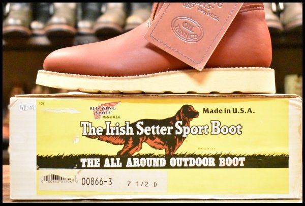  7 5 D DEAD 緑犬タグ 95年 レッドウィング 866 ペコス オロラセット 赤茶 クッションソール ブーツ redwing pecos GP 205 ワークブーツ ブーツ 革靴