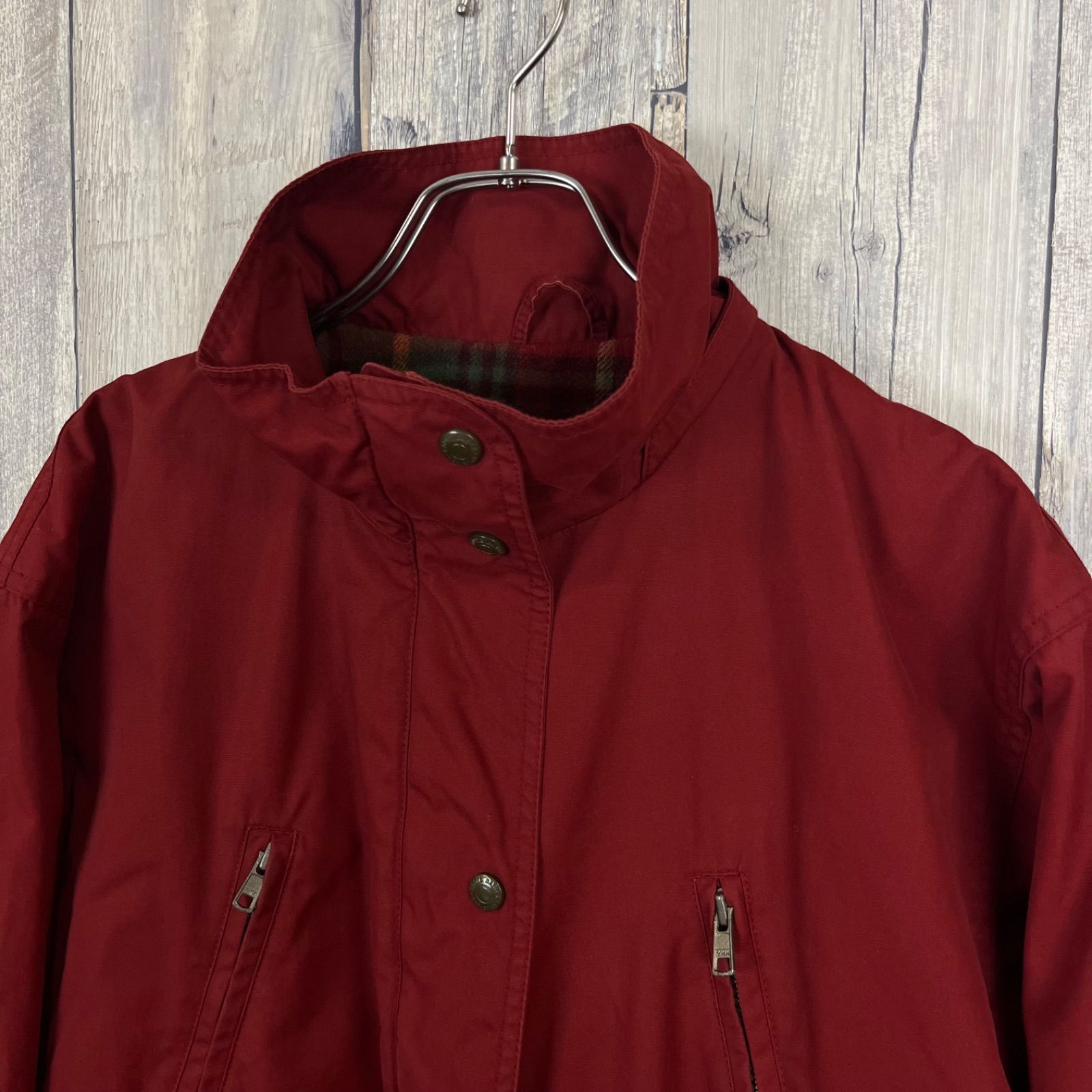 裏地チェック マウンテンパーカー