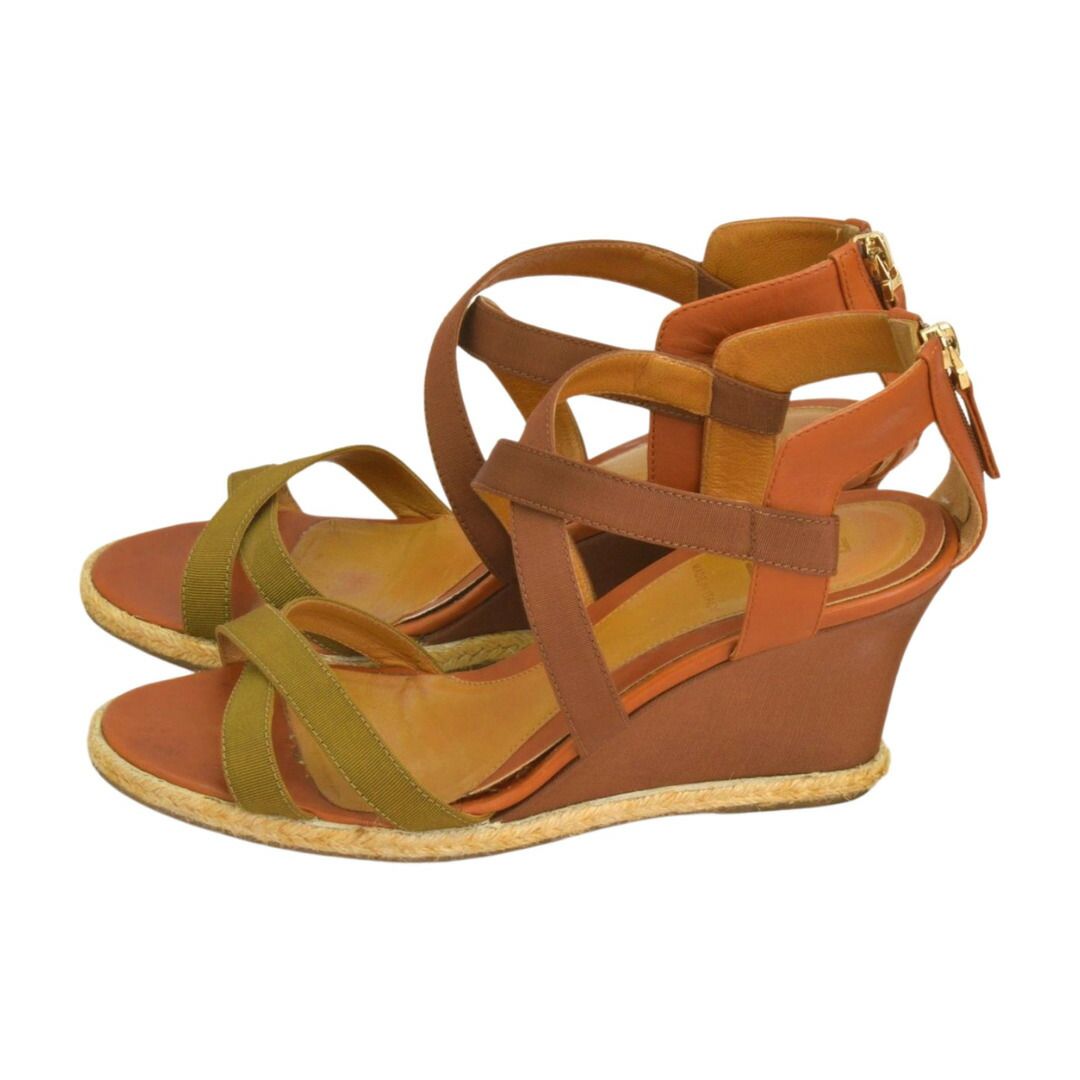 フェンディ FENDI ウェッジサンダル 靴 ストラップ 37サイズ ブラウン レディース F-LSHOE5116