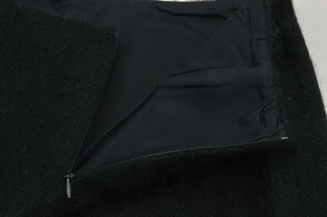 プラダ PRADA ニットスカート 90 s ヴィンテージ 裾ライン ウールモヘア 40サイズ ブラック レディース F-M13741 GULLKHAN_COM