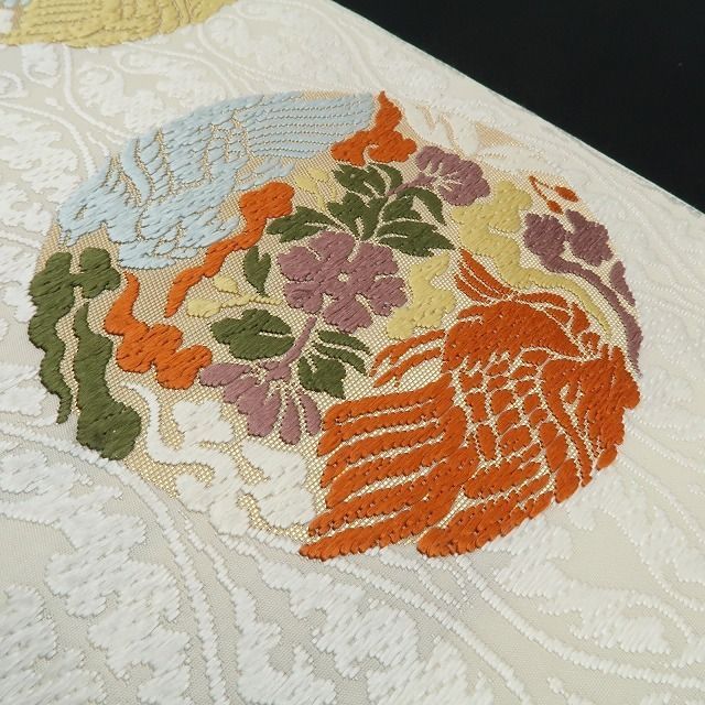 ❁tomihisa❁ 山口克彌監修 唐織 立涌有職丸文 着物 正絹 西陣織 世代を超えて受け継がれる唐織の技 袋帯 6750