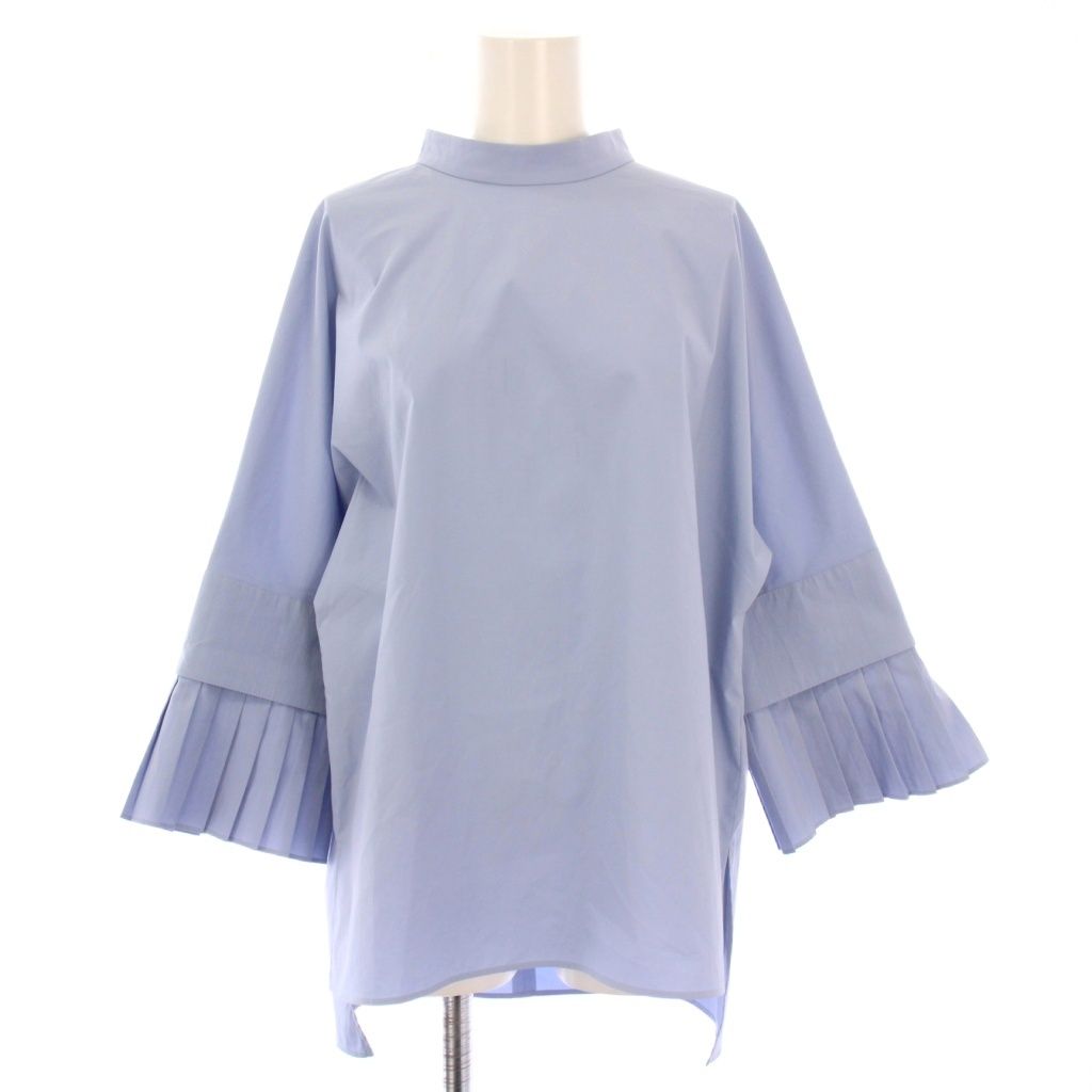 アドーア ADORE ナチュラルタイプライターブラウス シャツ 七分袖 スタンド プルオーバー 38 水色 ライトブルー 5311110407 BB