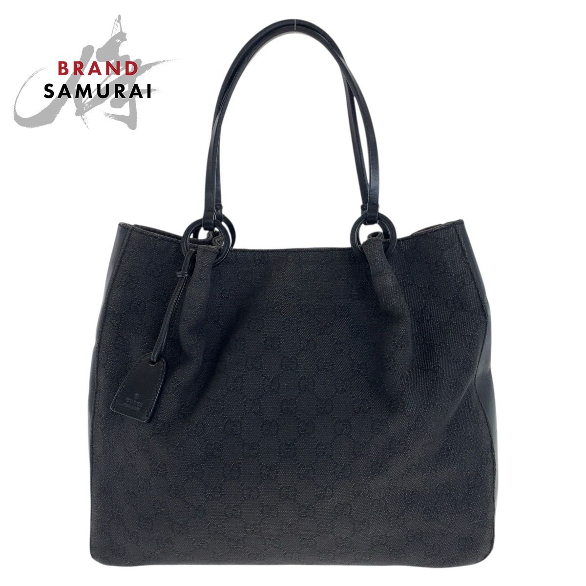 GUCCI グッチ ブラック 黒 シルバー金具 GGキャンバス レザー 101920 トートバッグ ショルダーバッグ レディース 505776