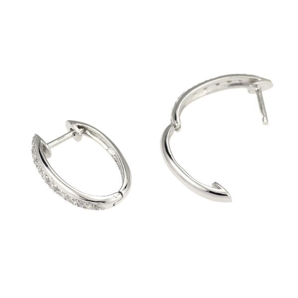 K18WG ダイヤモンド フープ ピアス 0.20ct
