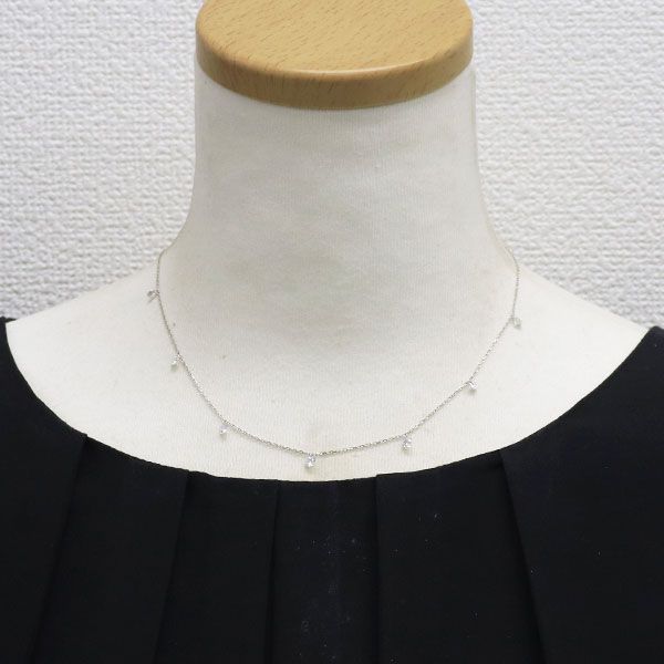 K18WG ストリングホール ダイヤモンド ステーション ネックレス 1.23ct FORTGASGNV_COM_BR