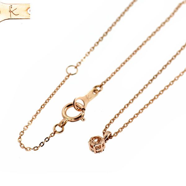 組曲 K10PG ダイヤモンド ペンダントネックレス 0.03ct