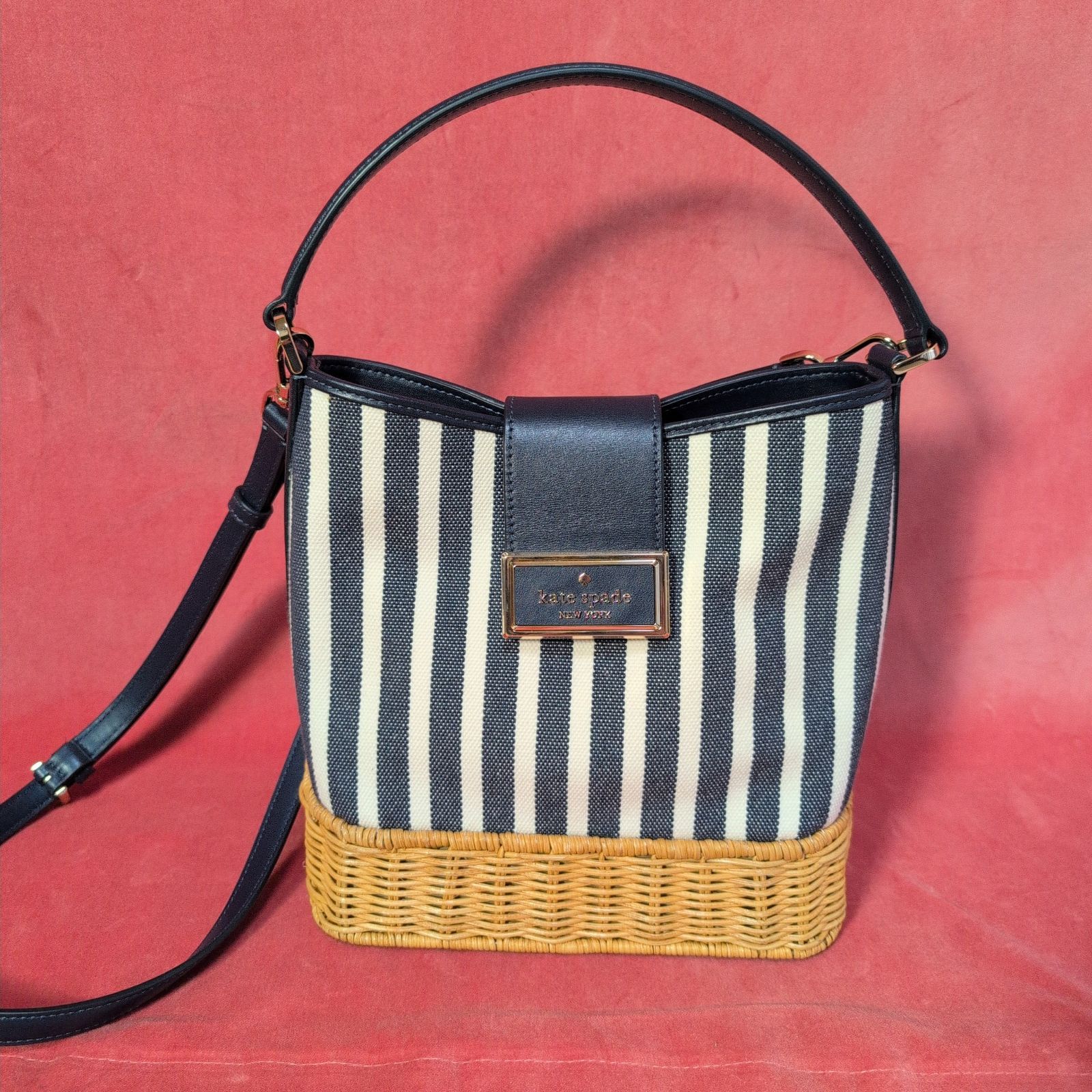 kate spade ケイトスペード キャンバス バケット バッグ 2WAY ハンドバッグ ショルダーバッグ レディース