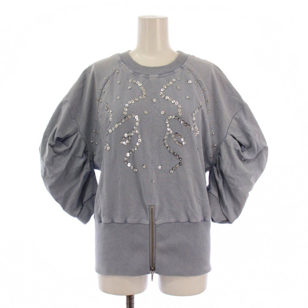 グレースコンチネンタル GRACE CONTINENTAL 25SS ピグメントショートトップ カットソー 五分袖 クルーネック 36 ブルー 0125242116 BM