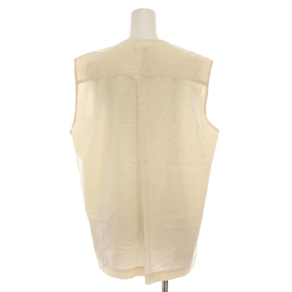 イッセイミヤケ ISSEY MIYAKE シャツ ブラウス ノースリーブ M ベージュ ME 51-FJ 155 YM