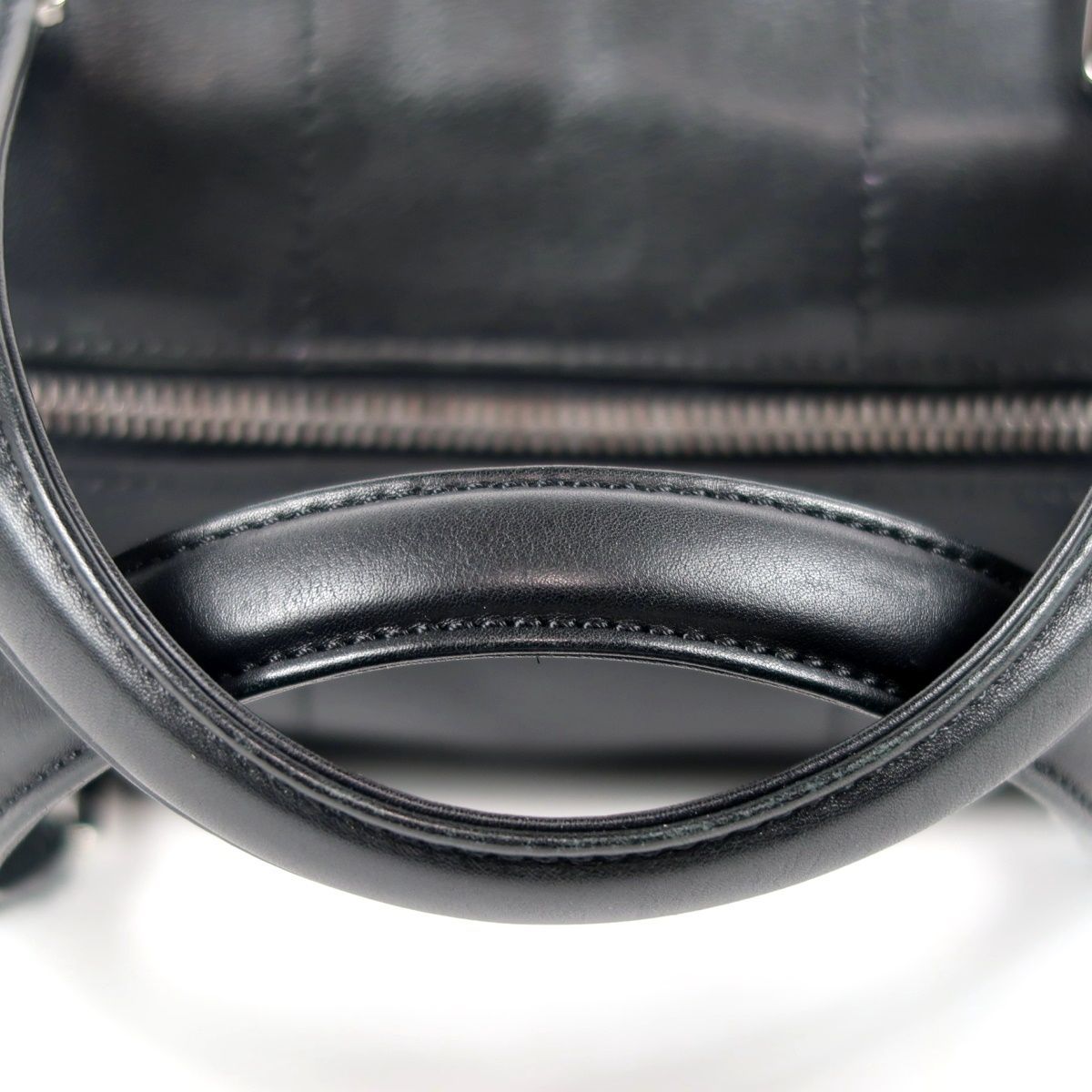 CHANEL シャネル ミニボストン ハンドバッグ ココマーク ラムスキン ブラック カーフ TN80 DECORATOM_COM_BR