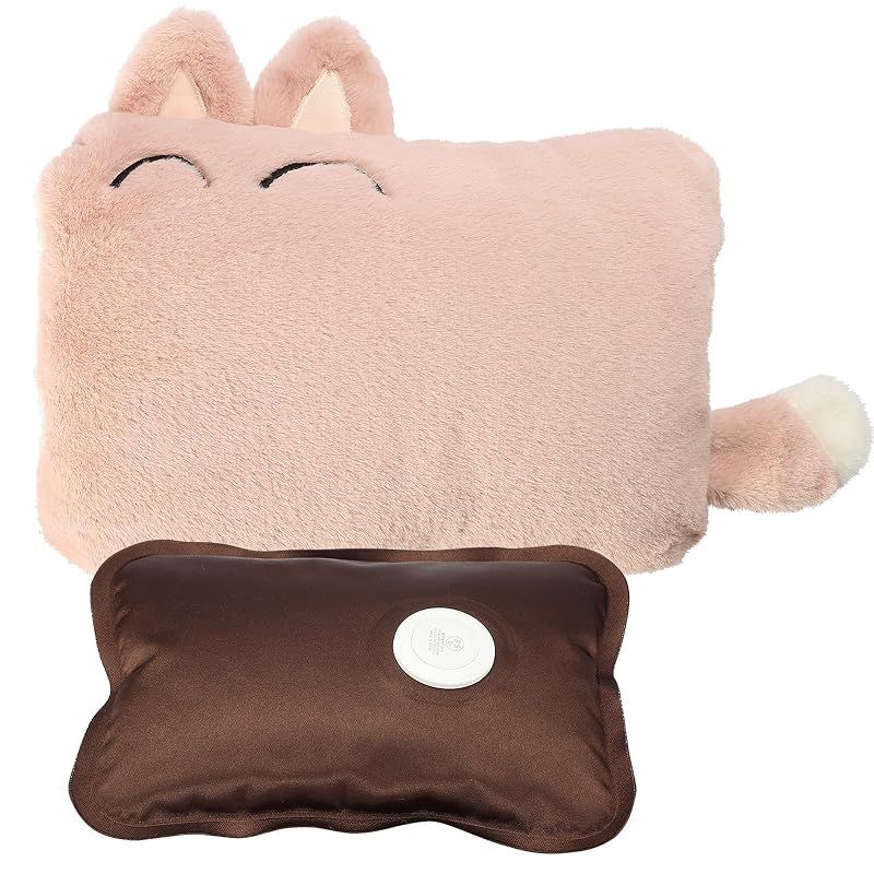 DAZOPAGE 湯たんぽ ゆたんぽ 充電式 急速充電 蓄熱式 電気湯たんぽ 4 12H長時間保温 ふわふわカバー お湯交換不要 暖房器具 省エネ 防爆 過熱防止 ギフト プレゼント キャンプ 誕生日 ミスティローズ