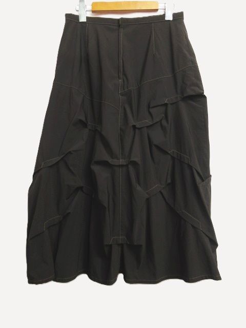 SENSO UNICO センソユニコ ジウ 慈雨 変形スカート お洒落 40 Lサイズ ロング丈 フ 無地 ブラウン系 こげ茶 レディース E366L