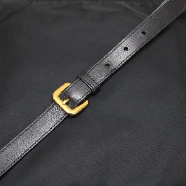 プラダ PRADA 三角ロゴ ショルダーバッグ 外ポケット 黒 ナイロン G金具 72309 DECORATOM_COM_BR