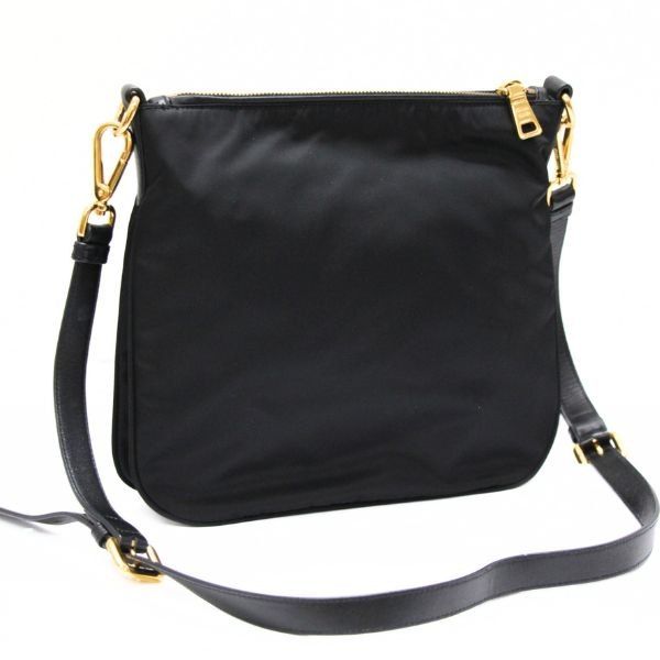 プラダ PRADA 三角ロゴ ショルダーバッグ 外ポケット 黒 ナイロン G金具 72309