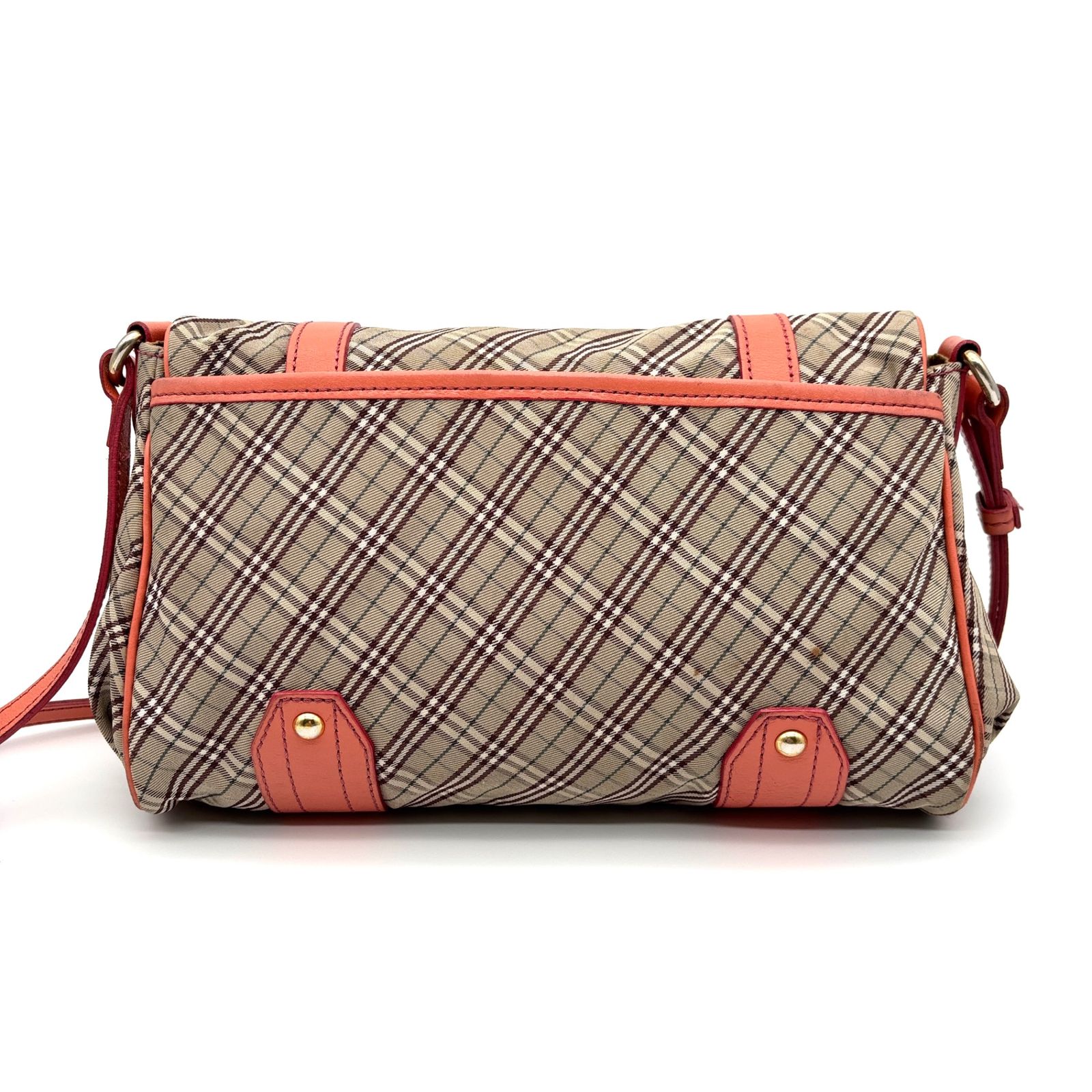 BURBERRY BLUE LABEL バーバリーブルーレーベル ショルダーバッグ ブルーレーベルチェック ロゴ金具 レディース 斜めがけ ベージュ ピンク キャンバス レザー ゴールド金具 三陽商会 DECORATOM_COM_BR