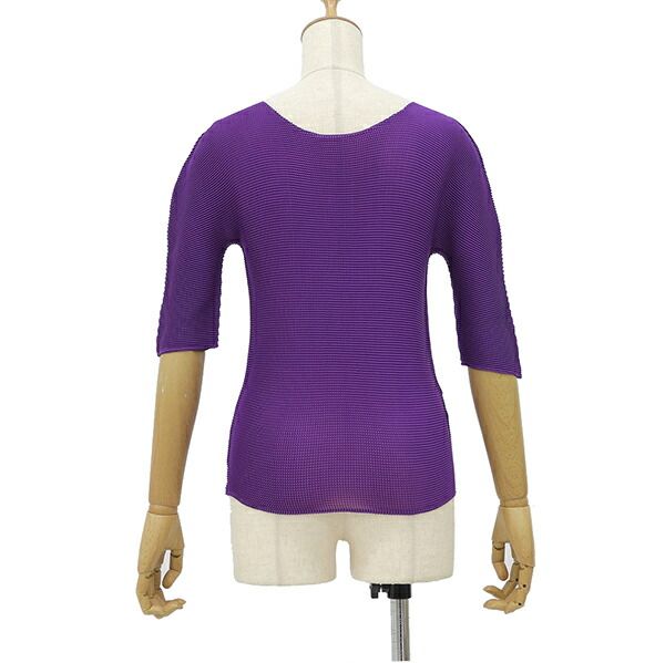 ISSEY MIYAKE me イッセイミヤケ ミー プリーツ ポリエステル トップス レディース パープル IG 00550
