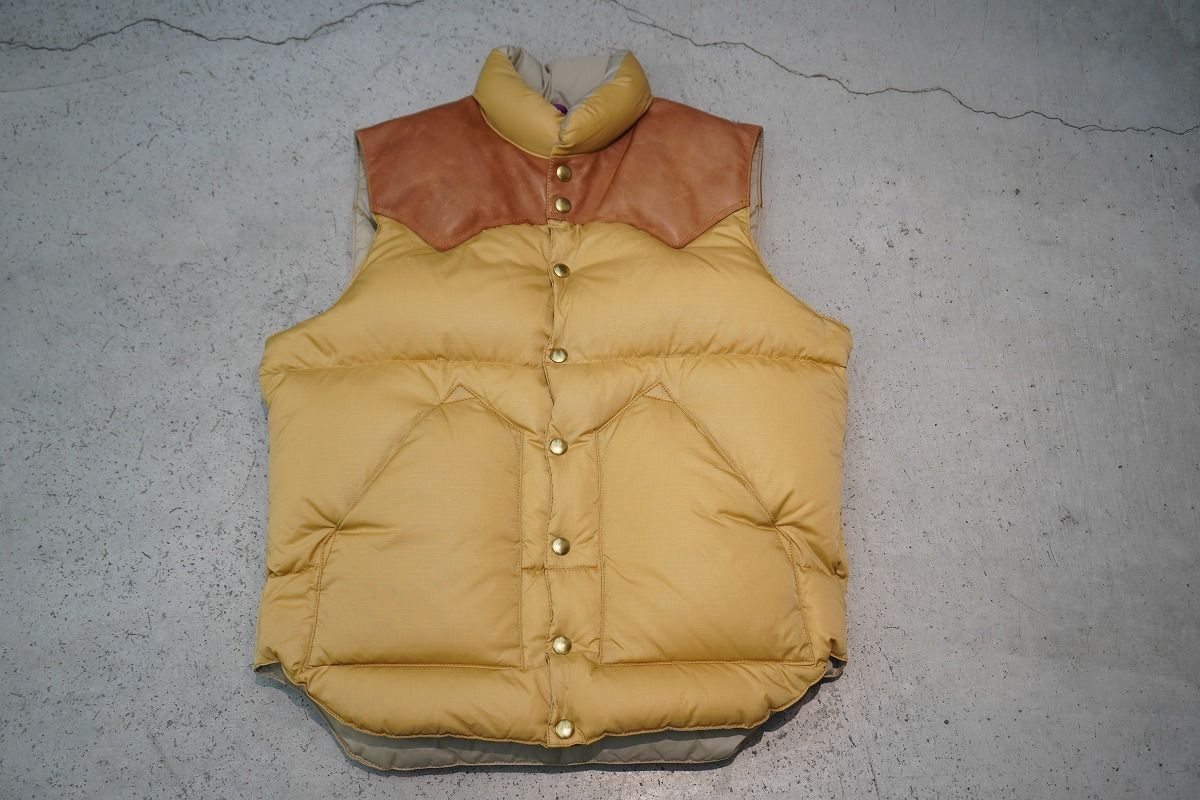 正規 WAREHOUSE × ROCKY MOUNTAIN FEATHERBED ウェアハウス ロッキーマウンテン ダウン ベスト 290-232-51 ベージュ38茶本物1031P