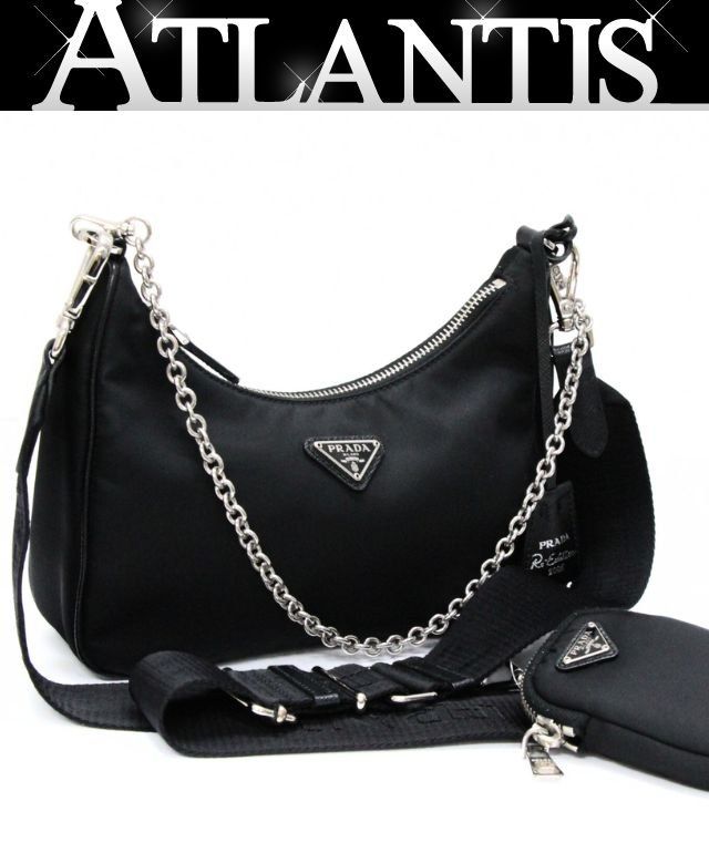 プラダ PRADA 三角ロゴ Re-Edition2005 2WAYバック ナイロン 黒 1BH204 72308