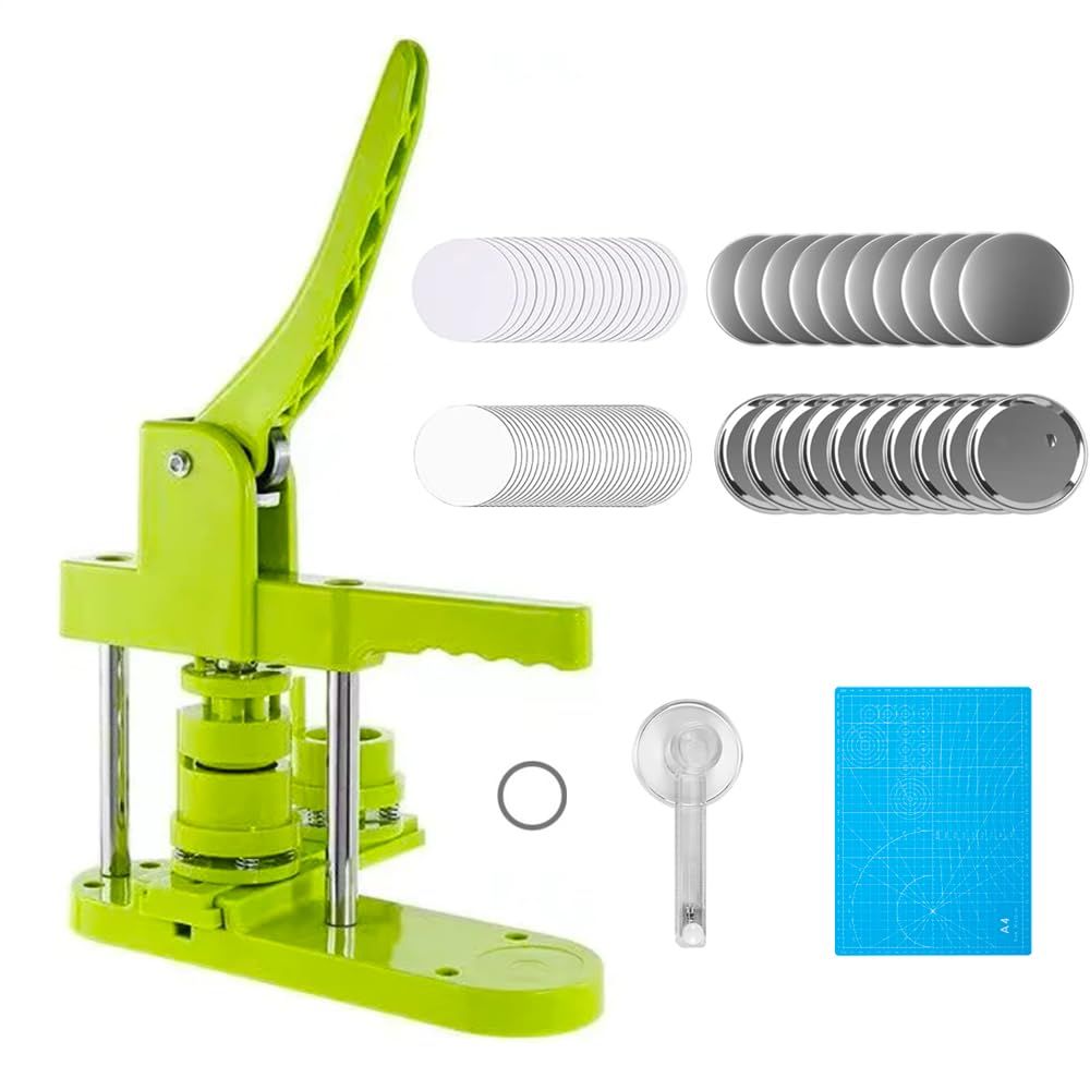 数量 バッジ製造機 缶バッジマシーン ズバッジ作成に対応 素材付き 缶バッジマシン オリジナルDIY 手作り 缶バッジメーカー 58㎜セット