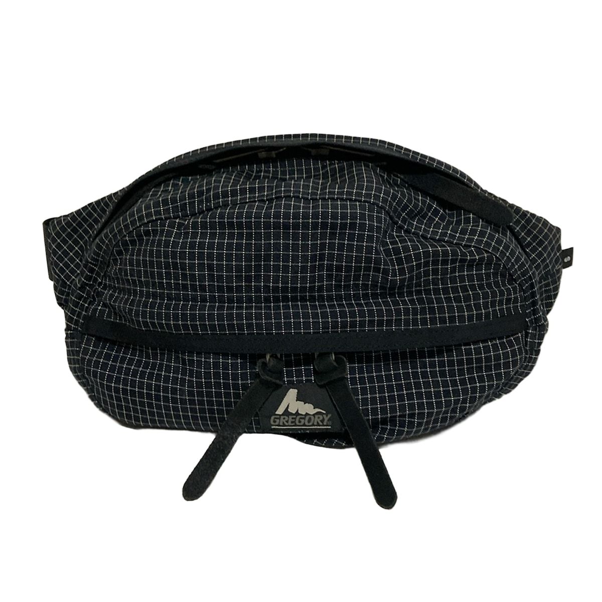 GREGORY グレゴリー ウエストポーチ - 黒×白 チェック柄
