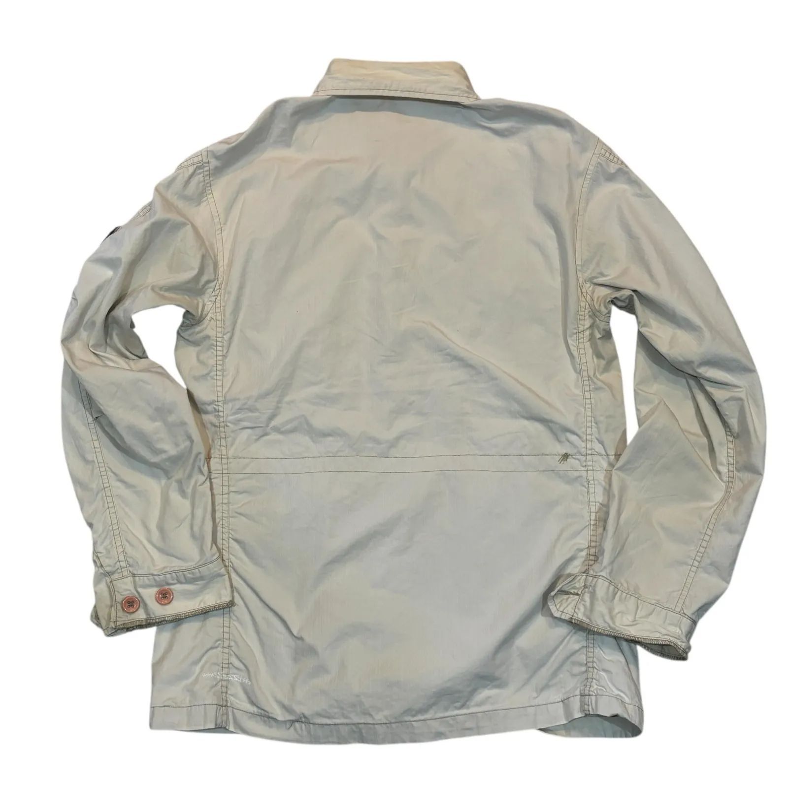 00s OLD STUSSY M-65 Field JKT M NATURAL ステューシー ワッペン ダメージ加工 ミリタリー 古着