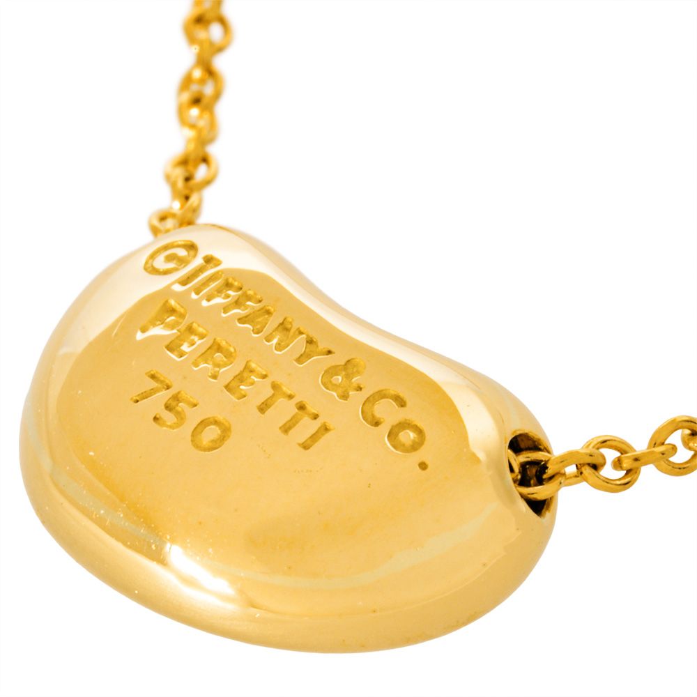 ティファニー Tiffany&Co. ビーン ネックレス K18YG 2.9g イエロー