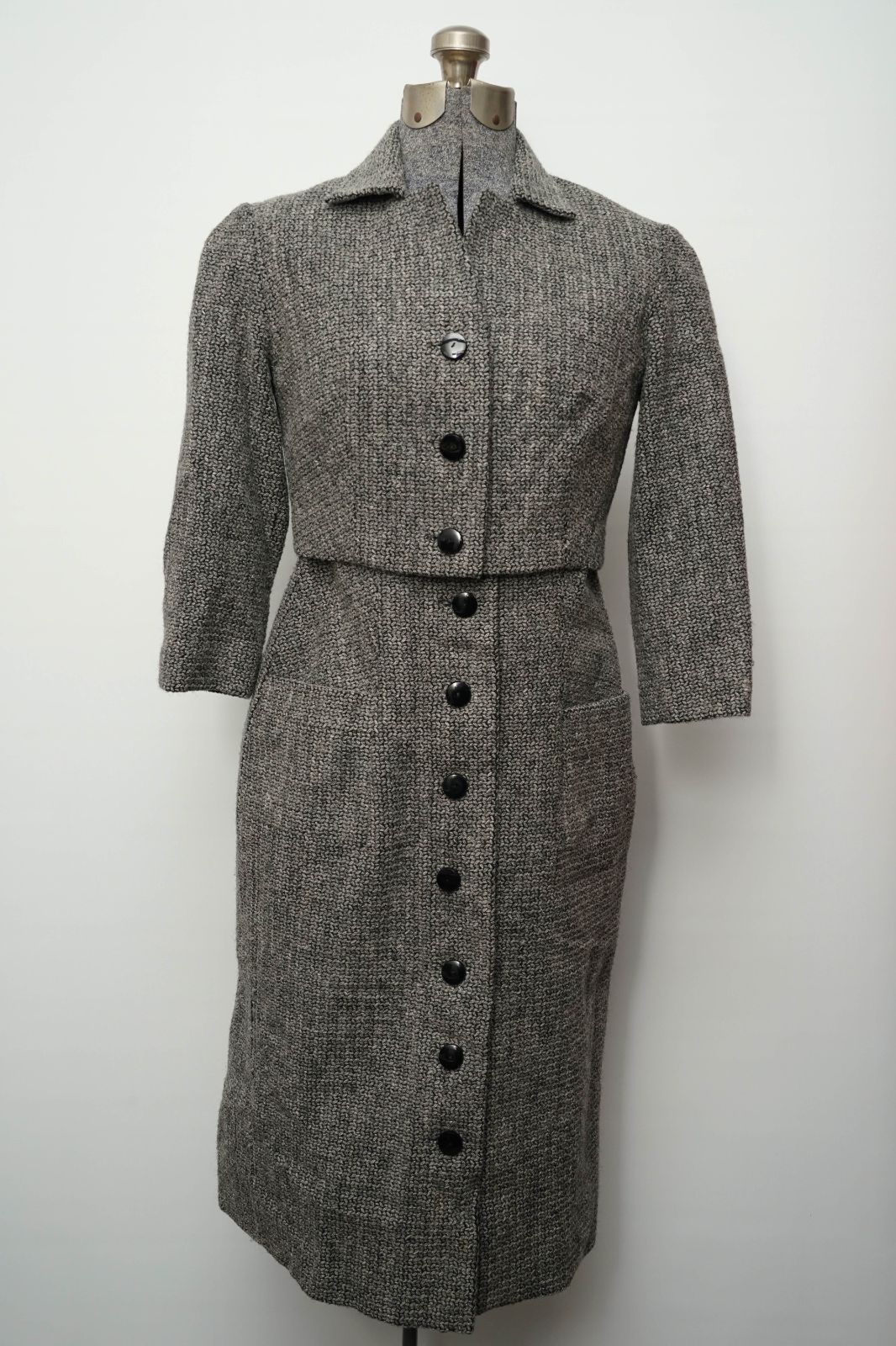 ユーロ 古着 MAISON JOSEPHINE ツイード セットアップ ワンピース ジャケット